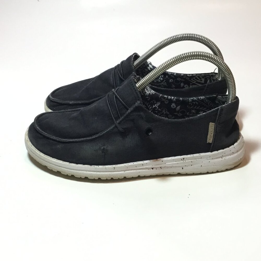 Hey Dude Wendy Basic Black Odyssey Slip-On Casual Shoes Women's Size 7